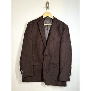 Ralph Lauren Brown Faux Suede Men's Sports Coat Suit Jacket Size 42L Blazer